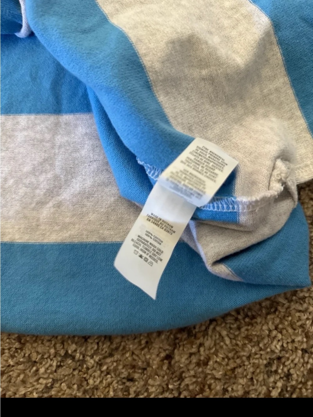 NWT Aerie Sporty Prep Rugby Polo in Blue and Grey Stripe size XL - Picture 12 of 12